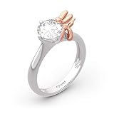 Jeulia Round Cut Silver Ring: Sterling Balloon Shape Dog Fashion Anniversary Promise Engagement Wedding Ring Set for Her with Gift Jewelry Box