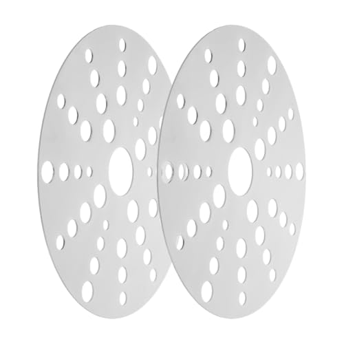 HOMSFOU Placa de Inducción de Acero Inoxidable 23 Cm Orificios, Adaptador de Placa de Inducción para Cocina, Lámina Conductora de Calor para Utensilios, 2 Unidades, Difusor Térmico