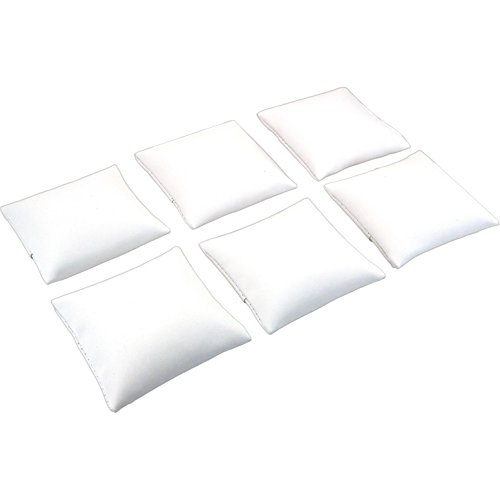 FindingKing 6 White Leather Bracelet Watch Pillow Jewelry Displays 3
