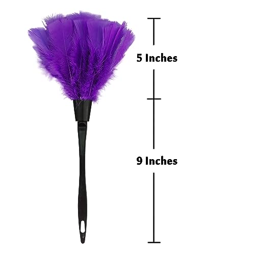 Image of Turkey Feather Dusters for Cleaning Home Blinds Kitchen car Office, Eco-Friendly Reusable (2 pcs Purple)