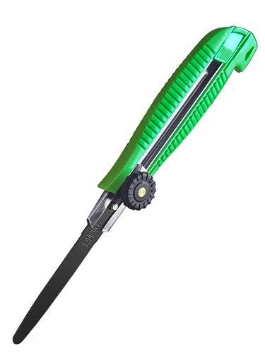 CANARY Box Cutter Retractable Heavy Duty Tool, Safety Corrugated Cardboard Cutter Knife, [Non-Stick Fluorine Coating Blade], Made in JAPAN, Green (DC-25F-1)