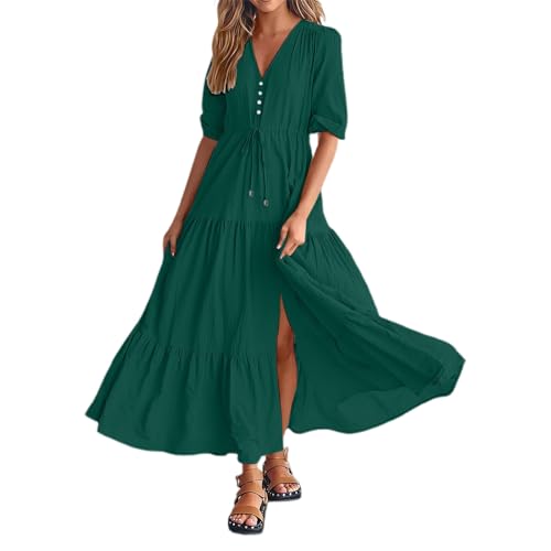 Robe d'ete femme ample et unie mi-saison pour le quotidien