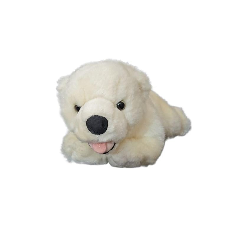Peluche ourson polaire blanc couché et doux pour enfant