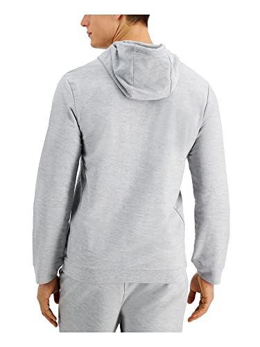 Alfani Men's Moisture-Wicking Pajama Hoodie (Grey Heather, Small)2