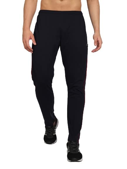 Image of Zeffit Men's Slim Fit Track Pants, Cotton, Elastic Waist, Side Pockets, Running & Gym