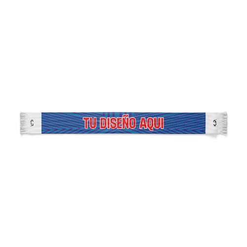 KALLPA Bufandas de fútbol personalizadas. Con escudo, número y textos a elegir. Diseño personalizado (MODELO 1)