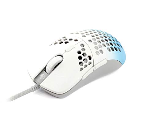 G-Wolves Hati HT-M 3360 Ultra Lightweight Honeycomb Shell Wired Gaming Mouse up to 12000 cpi - 6 Buttons - 2.18 oz (61g) (White & Blue) - Thumbnail 2