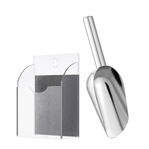 Image of Stainless Steel Ice Scoop with Magnetic Acrylic Holder