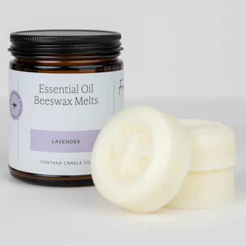Fontana Candle Company - Lavender Wax Melts with Essential Oils | Made from Beeswax and Coconut Oil | Non Toxic | Lightly Scented Wax Cubes