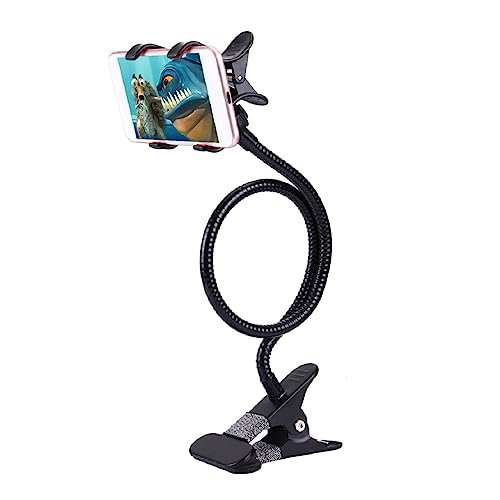 DFV mobile - Soporte Brazo Metal Flexible con Pinza para Teléfono y Base con Clip. Multifunción: Escritorio, Cabecero Cama, Coche, Sofá para Realme X3 SuperZoom (2020) - Negra