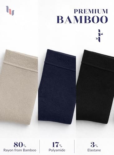Image of Hugh Ugoli Women's Thin Soft Rayon Derived from Bamboo Crew Socks for Dress, Trouser, Seamless Toe & Non-Binding, 5-8 /9-11