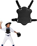FEYRUN Youth Baseball Chest Protector Padded Softball Football Lacrosse Rib Heart Sternum Guard (Black)