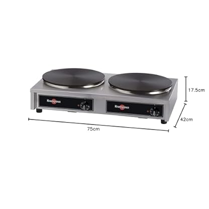 Krampouz Crepes Maker 2 x 35cm Standard Eckig 230V - Elektro Crepesgerät mit exklusiver Krampouz-Verfahrenstechnik und präziser Temperaturkontrolle – Bild 3