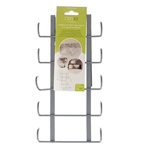 Colgador Tazas, Soporte Cocina Bajo Mueble, Acero Cuelgatazas para 10 tazas