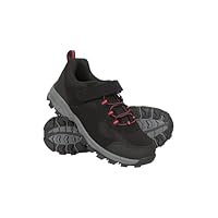 Mountain Warehouse McLeod Kids Outdoor Walking Shoes - Water-Resistant Quick Dry Breathable Plimsoles with EVA Footbed - Spring Summer Walking, Hiking, Outdoors Black Kids Shoe Size 2