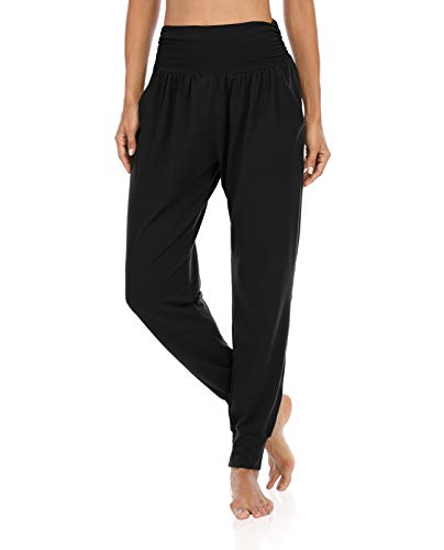 KEEPBEAUTY Womens Yoga Sweatpants Workout Joggers Pants Loose Comfy Harem Lounge Pants with Pockets Black L