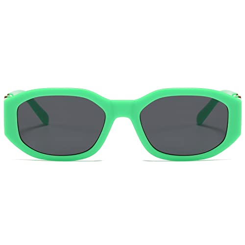 Image of LASPOR Irregular Sunglasses for Women Men Trendy Retro Vintage Rectangle Glasses Hexagon Shades Driving UV400 Protection