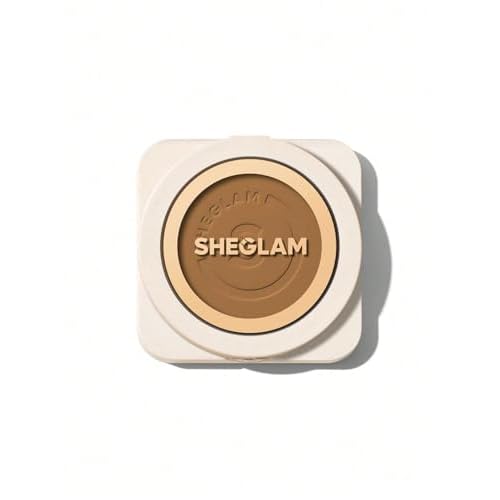 SHEGLAM SKin-Focus Full Coverage Powder Foundation Oil-Control Lightweight Face Pressed Powder Makeup-Golden