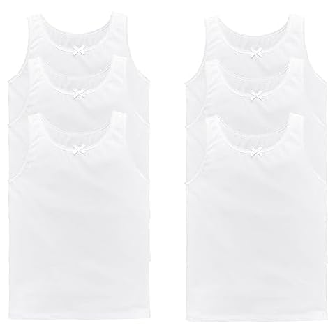 Pack of 6 Cotton Girls Underwear Vests Cover