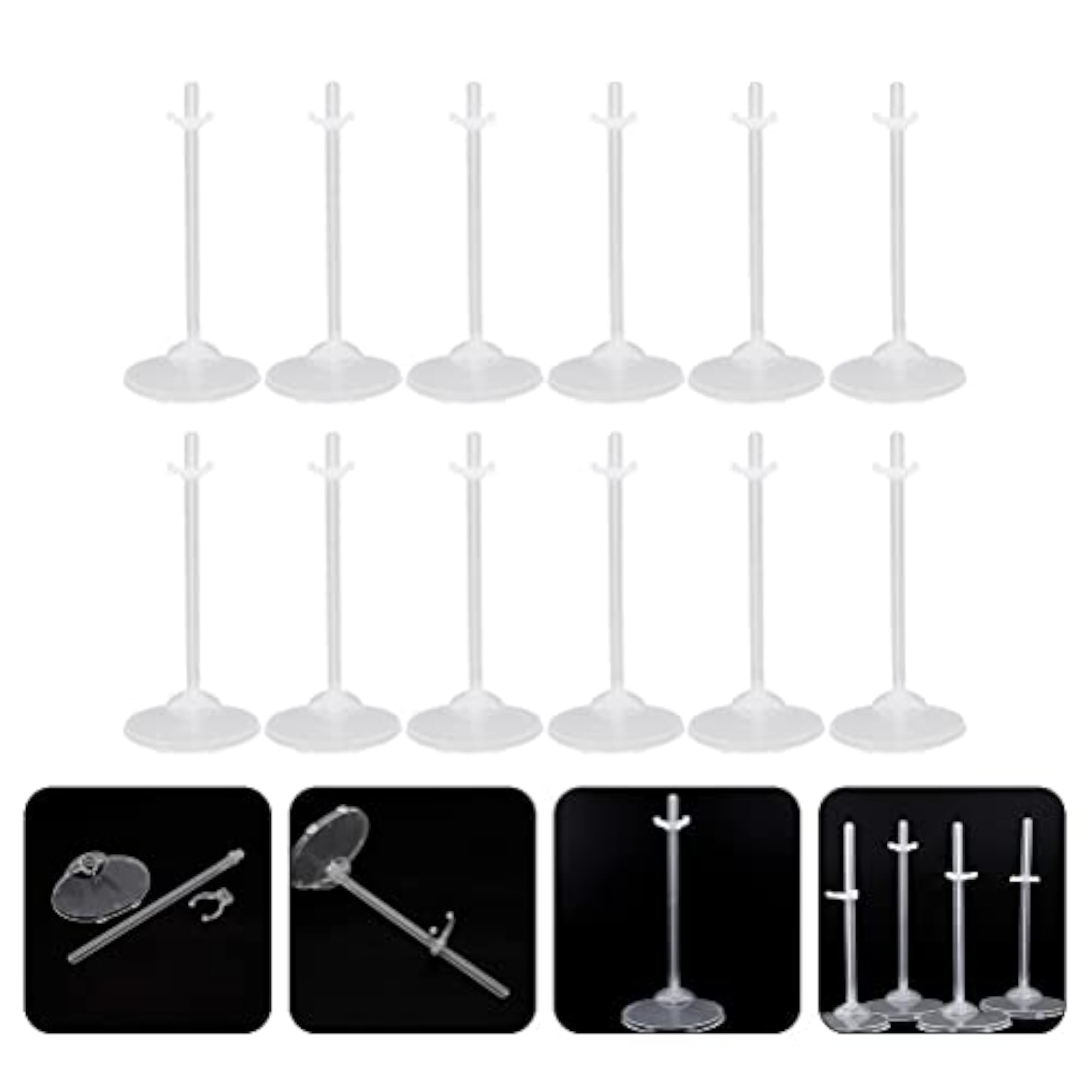 36pcs Practical Doll Stand Transparent Display Rack