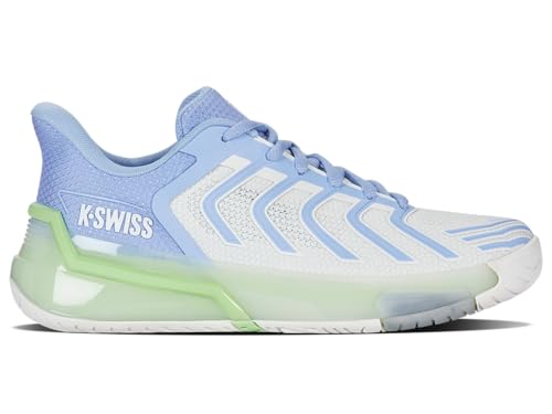 K-Swiss Ultrashot 4 - Tenis para mujer, Lucent White/Dutch Canal/Paradise Green, 41.5 EU