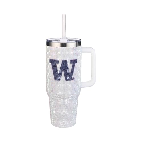 Image of The Memory Company Officially Licensed 40oz White Bling Game Day Tumbler, University of Washington