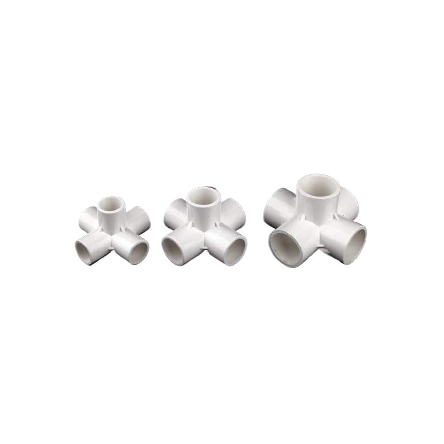 Wasserrohranschluss, PVC-Rohrverschraubung, 3 Stück PVC 20 mm, 25 mm, 32 mm, 40 mm, 50 mm 3/4/5/6-Wege-Verbindungsstücke Gartenbewässerungsrohradapter Schlauchverschraubungen Leitungen(5way Connector,