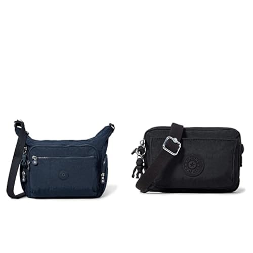 Kipling Gabbie Crossbody sac bleu et Abanu noir de taille unique