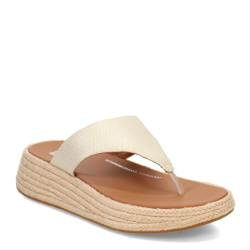 FitFlop womens F-mode Espadrille Glitz-canvas Flatform Toe-thongs
