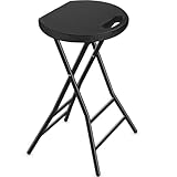 TAVR Furniture Portable Folding Chair with Handle, Heavy Duty Round Fold Stool Chair with 550lbs Capacity for Adults, 24 Inch Foldable Stool for Dorm, Kitchen, Vanity, Church and Outdoor use