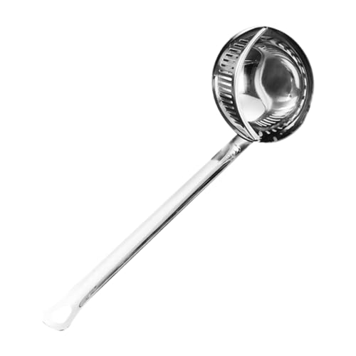 LIFKOME Ölsuppenfilter Aus Edelstahl Eintopflöffel Mit Langem Griff Suppenkelle Mit Filterloch-design Praktisch Für Küche Und Restaurant