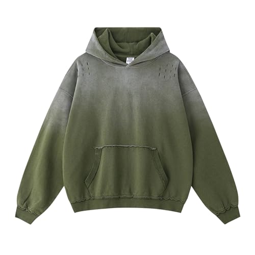 Sudadera con capucha para hombre camisas manga larga softshell army green talla s