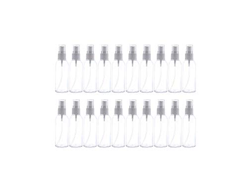 20 Pack Fine Mist Mini Spray Bottles With Atomizer Pumps For Essential Oils TSA Approved Travel Empty Clear Plastic Spray Bottles Refillable Reusable 80 Milliliter