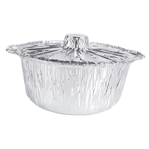 LABRIMP Teglia Di Alluminio Rotonda 5300ml Coperchio, Teglia Per Barbecue e Forno, Resistente e Portatile Per Picnic e Feste All'aperto