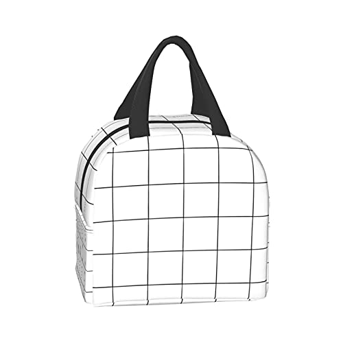 Aisquw BLACK-48 White Checkered Bags thumb #2