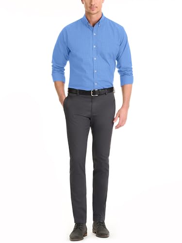 Van Heusen Mens Wrinkle Free Long Sleeve Button Down Shirt, Slim Fit, Comfortable Stretch Fabric