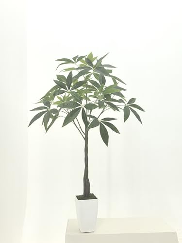 人工観葉植物 高さ115cm フェイクグリーン 観葉樹 光触媒 観葉植物 消臭 パキラ 玄関やオフィスにぴったりのインテリア植物飾りです