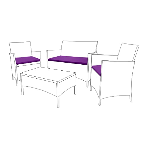 Gardenista Coussins de siège extérieurs pour Meubles en rotin | Rembourrage de Chaise de Meubles de Patio résistant à l'eau | Coussins Confortables pour Meubles de Salon en rotin de Jardin | (Violet)