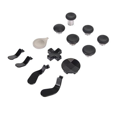 Image of 13 in 1 Metal Thumbsticks for One Series 2, Replacement Gaming Controller Accessory Kit, Metal Mod 6 Swap Joysticks, 4 Paddles, 2 D Pads, 1 Tool (Black)