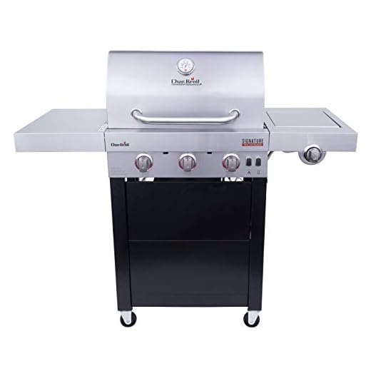 Char-Broil 463342420 Signature TRU-Infrared 3-Burner Cart Style Dual Fuel Gas Grill, Stainless/Black