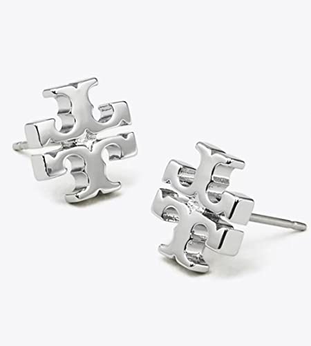Tory BurchWomen's Large Logo Stud Earrings (Tory Silver)2