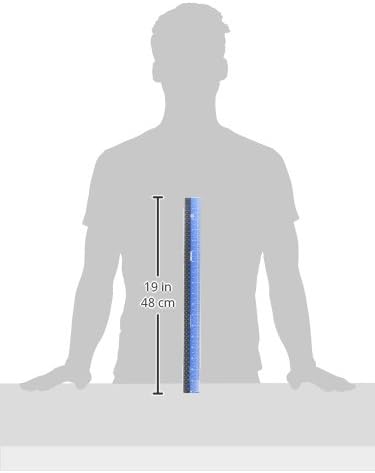 Victor Easy Read Stainless Steel Ruler, Standard/Metric, 18".25 Long, Blue
