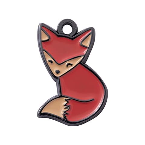4 Pcs Jewellery Charms Mini Fox Metal Pendants Cute Animal Accessory for DIY Bracelet Necklace Crafts Jewellery Making Cover