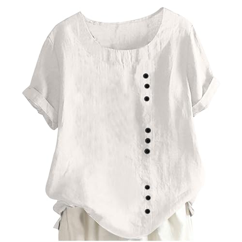 Girls Cotton Linen Shirts Boho Boat Neck Blouses Roll Up Sleeve Oversized Tunic Blouse Tween Girls Dressy Casual Shirts2