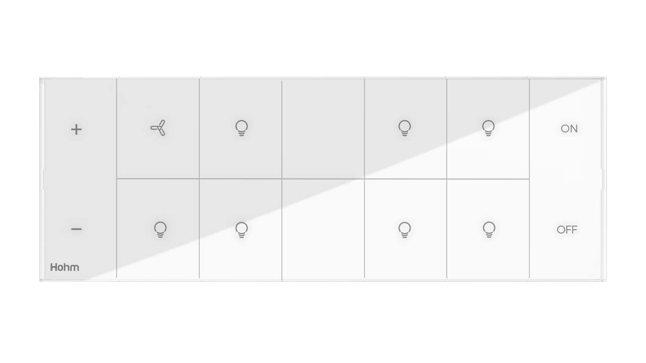 Polycab HOHM VIVERE 8 M Integrated Panel (1 Fan 7 Light) LIGHTS WHITE GLASS INTEGRATED PANEL