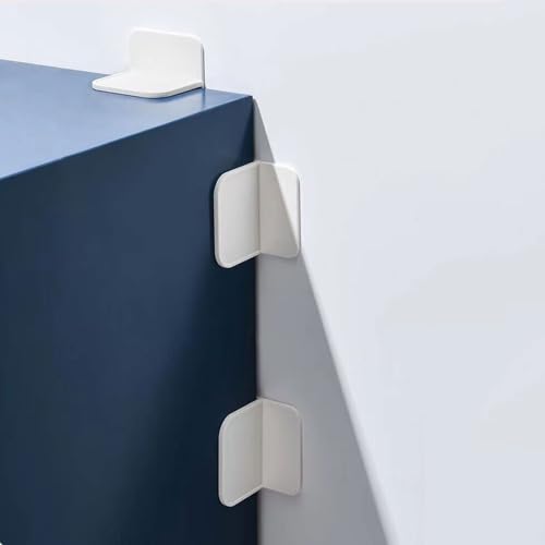 6 Packs Furniture Anchors for Baby Proofing No Drill Adhesive Anti Tip Wall Anchors for Dresser Bookshelf Mirror Cabinet TV Stand Pantry Shelves Securing