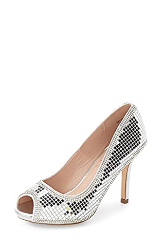 Pauline Peep Toe Mirror Rinestone Evening Formal Dress Pump - Main Image
