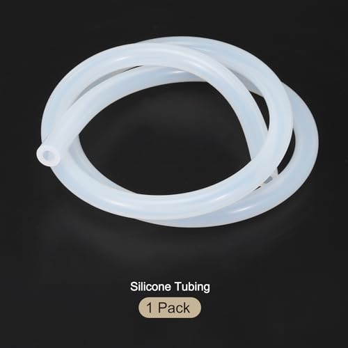Image of 1m(3.3ft) 6.4mm(1 /4 inch) ID x 12.7mm(1 /2 inch) OD Silicone Tubing Clear Industrial Plastic Tubing Pure Silicone Hoses for Pump Siphoning Draining Irrigation Brewing