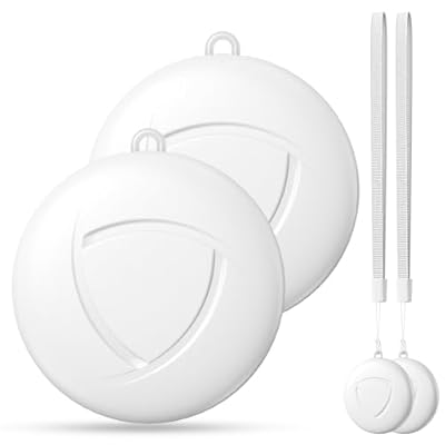 AIYATO - Localizador Bluetooth Blanco 2 Pack - Air Tracker Tag Funciona con Apple Buscar Sólo iOS 14.5+ Encuentra Teléfono y Llaves Rastreador GPS Impermeable para Carteras y Maletas Batería Reemplazable