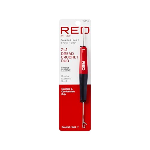 Red by Kiss 2 in 1 Dread Crochet Hook Duo 0.75mm,...